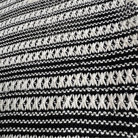 J. Crew Black and Cream Striped Crochet Midi Dress - XXS - Picture 6 of 12